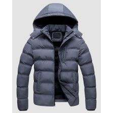 Grey Winter Puffer Waterproof Jacket